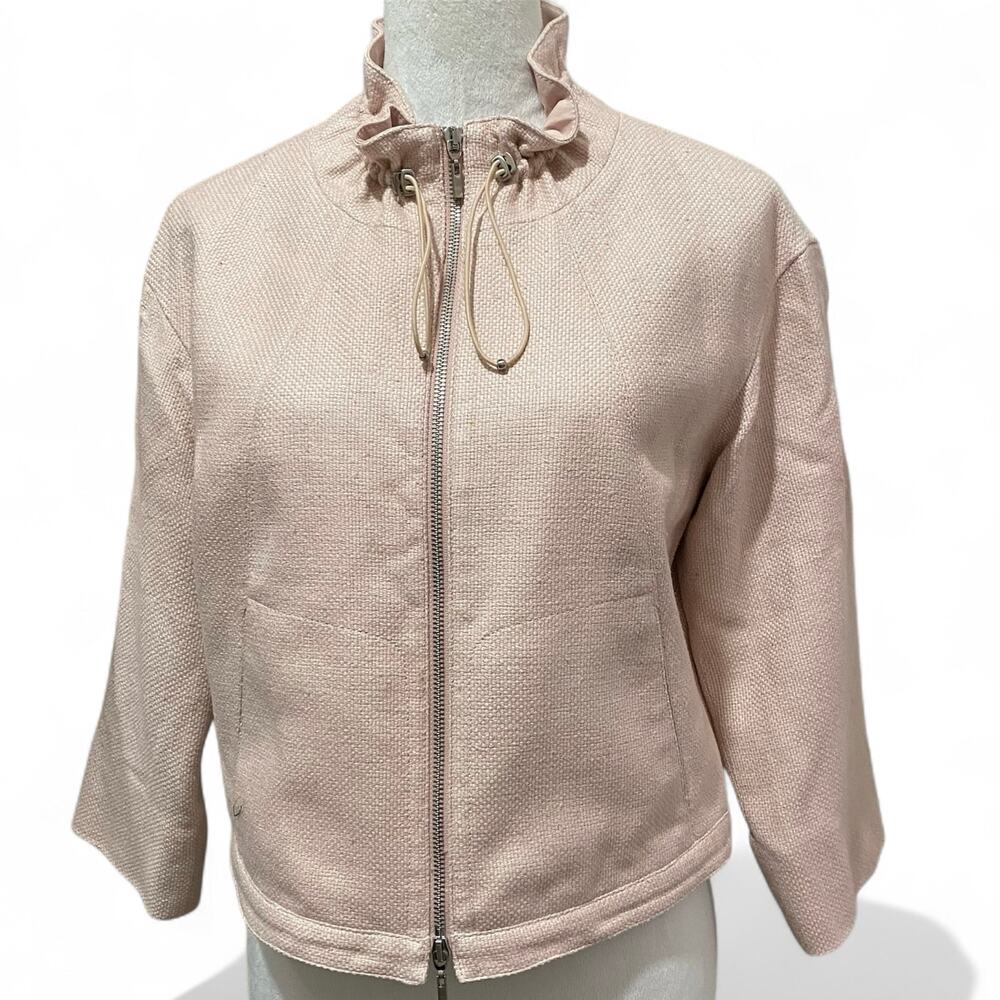 Worth New York Pale Pink Zip Front Jacket Size Small